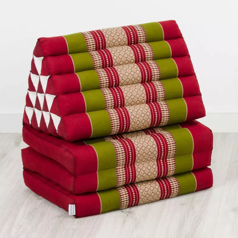 Kapok Thaikissen XXL Hoch (Rot/Grün) – Bild 3