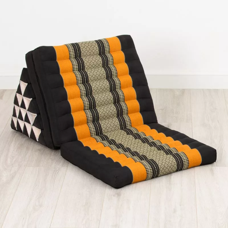 Kapok Thaikissen XXL Hoch (Schwarz/Orange) – Bild 2