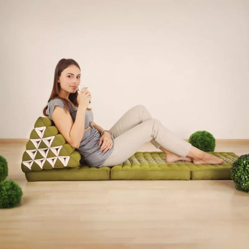 Kapok Thaikissen XXL Hoch (Schwarz/Orange) – Bild 4