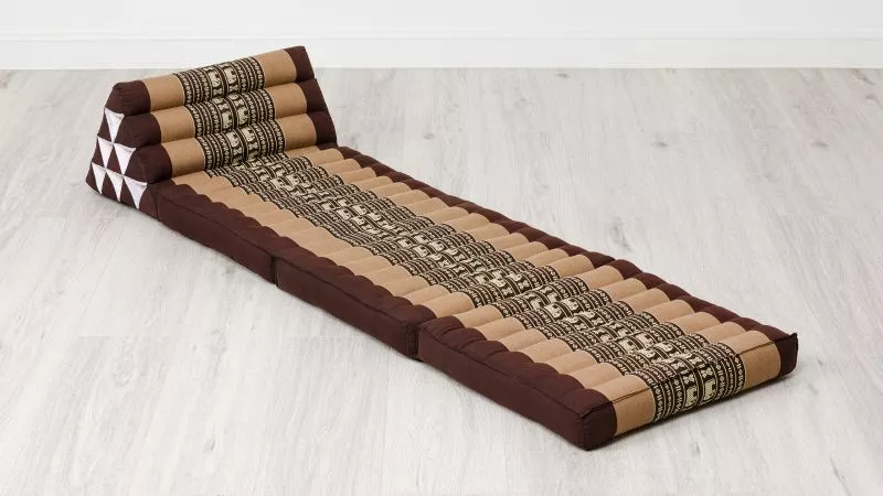 Kapok Thaikissen 3 Auflagen, Classic (Braun/Elefanten)