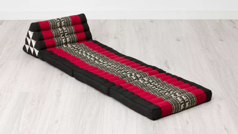 Kapok Thaikissen 3 Auflagen, Classic (Schwarz/Elefanten)