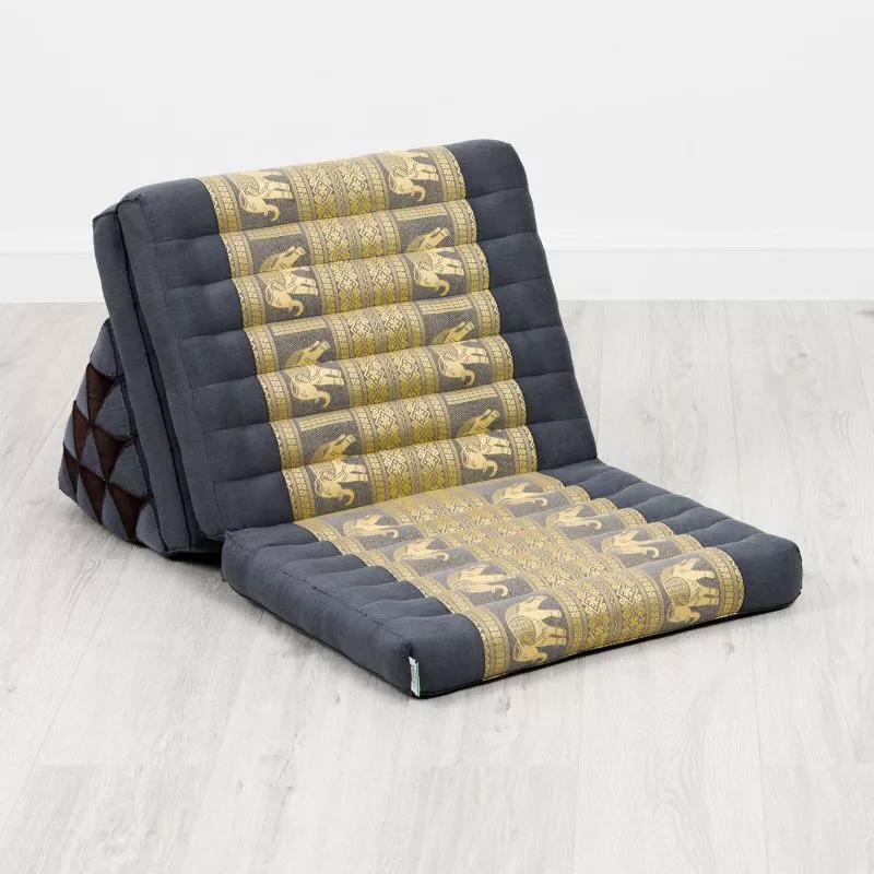 Kapok Thaikissen 3 Auflagen, Deluxe (Grau/Elefanten Seide) – Bild 2