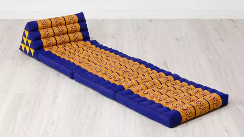 Kapok Thaikissen 3 Auflagen, Classic (Blau/Gelb)