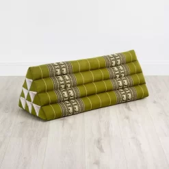 Kapok Dreieckskissen Breit (Grün/Elefanten)