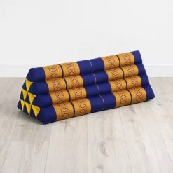 Kapok Dreieckskissen Breit (Blau/Gelb)