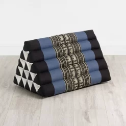 Kapok Dreieckskissen Hoch, Classic (Blau/Elefanten)