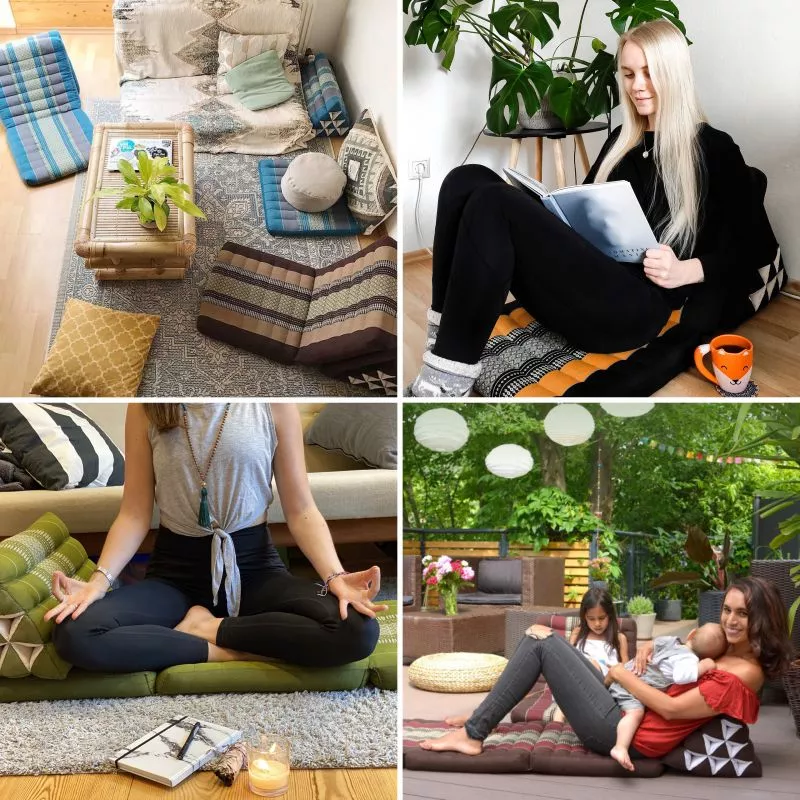 Kapok Thaikissen XXL Breit (Braun/Elefanten) – Bild 5