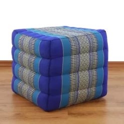Kapok Würfelkissen (Blau)
