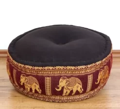 Kapok Zafukissen Groß, Deluxe (Dunkelbraun/Hellbraun/Elefanten Seide)