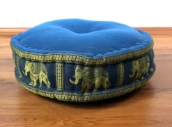 Kapok Zafukissen Groß, Deluxe (Hellblau/Elefanten Seide)