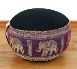 Kapok Zafukissen Klein, Deluxe (Schwarz/Lila/Elefanten Seide)