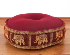 Kapok Zafukissen Groß, Deluxe (Rot/Elefanten Seide)