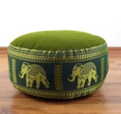 Kapok Zafukissen Klein, Deluxe (Grün/Elefanten Seide)