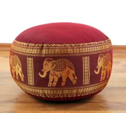 Kapok Zafukissen Klein, Deluxe (Rot/Elefanten Seide)